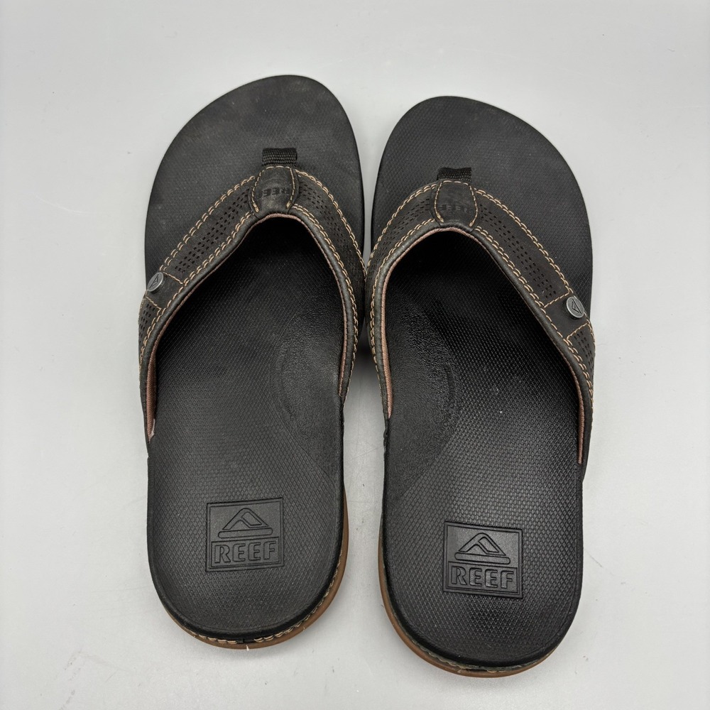 REEF Men's Cushioned Sole Black Brown Size 7 Medium Width‎